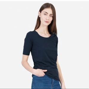 Everlane Pima Stretch Mid-Sleeve in Navy